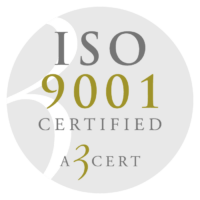Logotyp A3CERT ISO 9001 certifiering