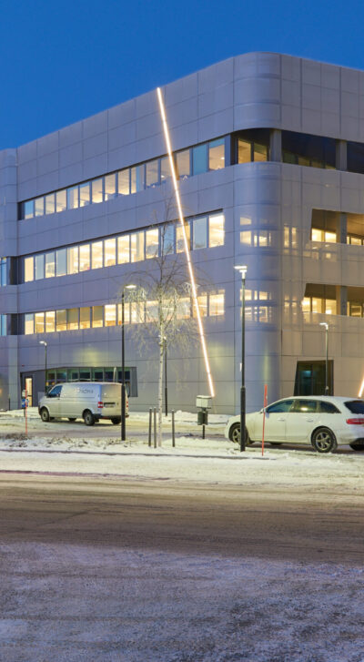 ABB:s kontor i Ludvika, som gestaltats av Archus arkitekter